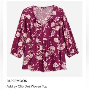 Papermoon Addley clip dot woven top M stitch fix